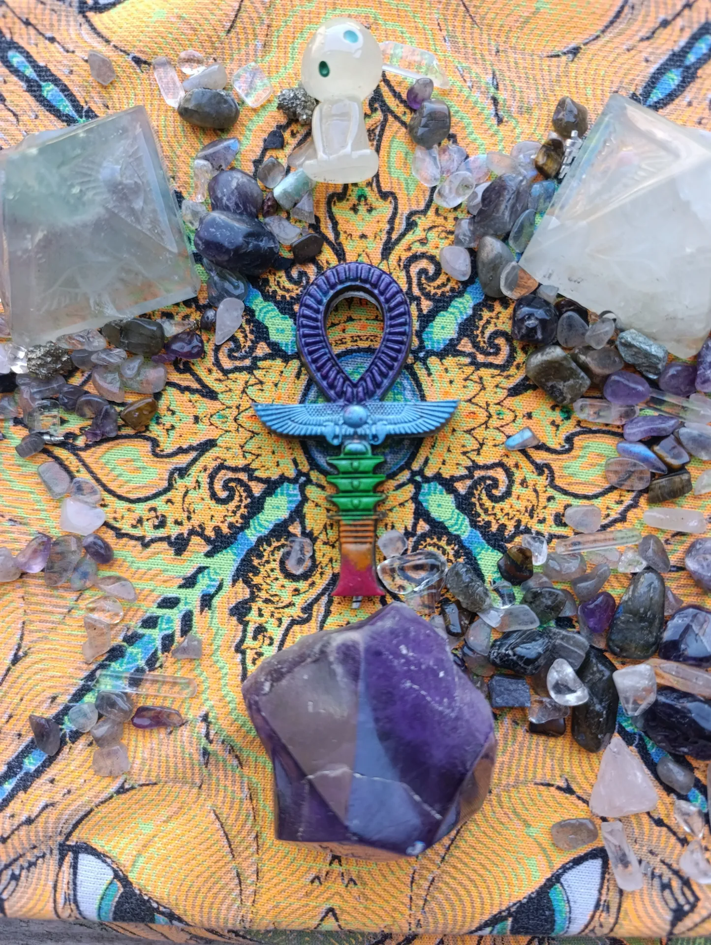 Lucy'ANKH 7 Chakras  Clef de Vie Égyptienne  Osiri/Isis/Djed