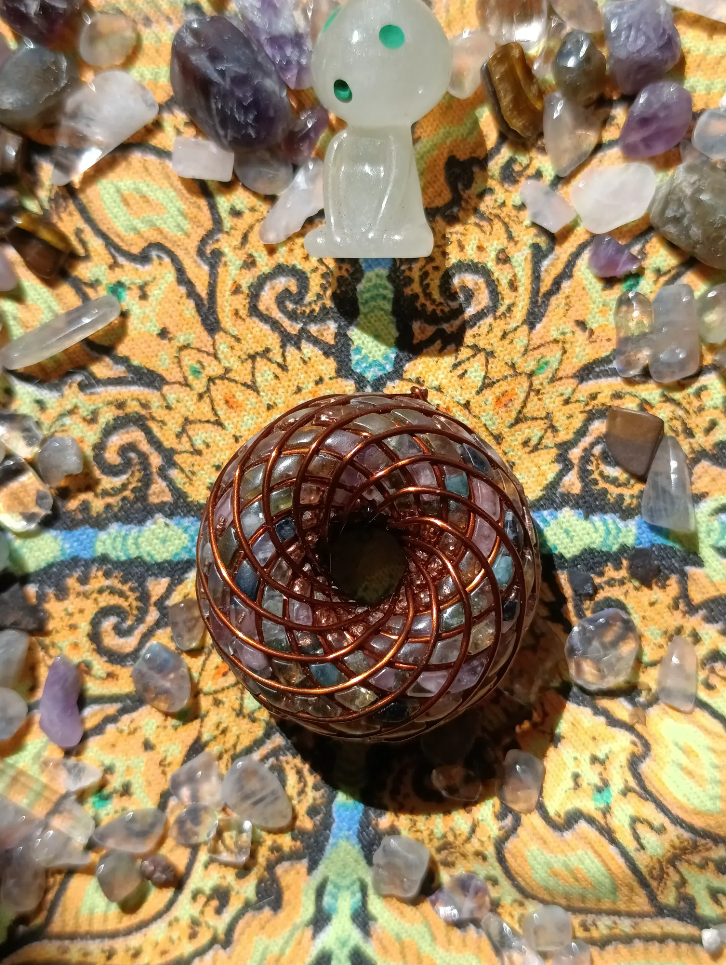 🌀 Pendentif Orgonite Torus Rodin 3-6-9 Tesla : La pierre philosophale✨